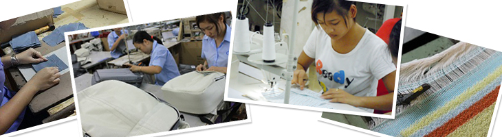 縫製工場でのものづくりの様子